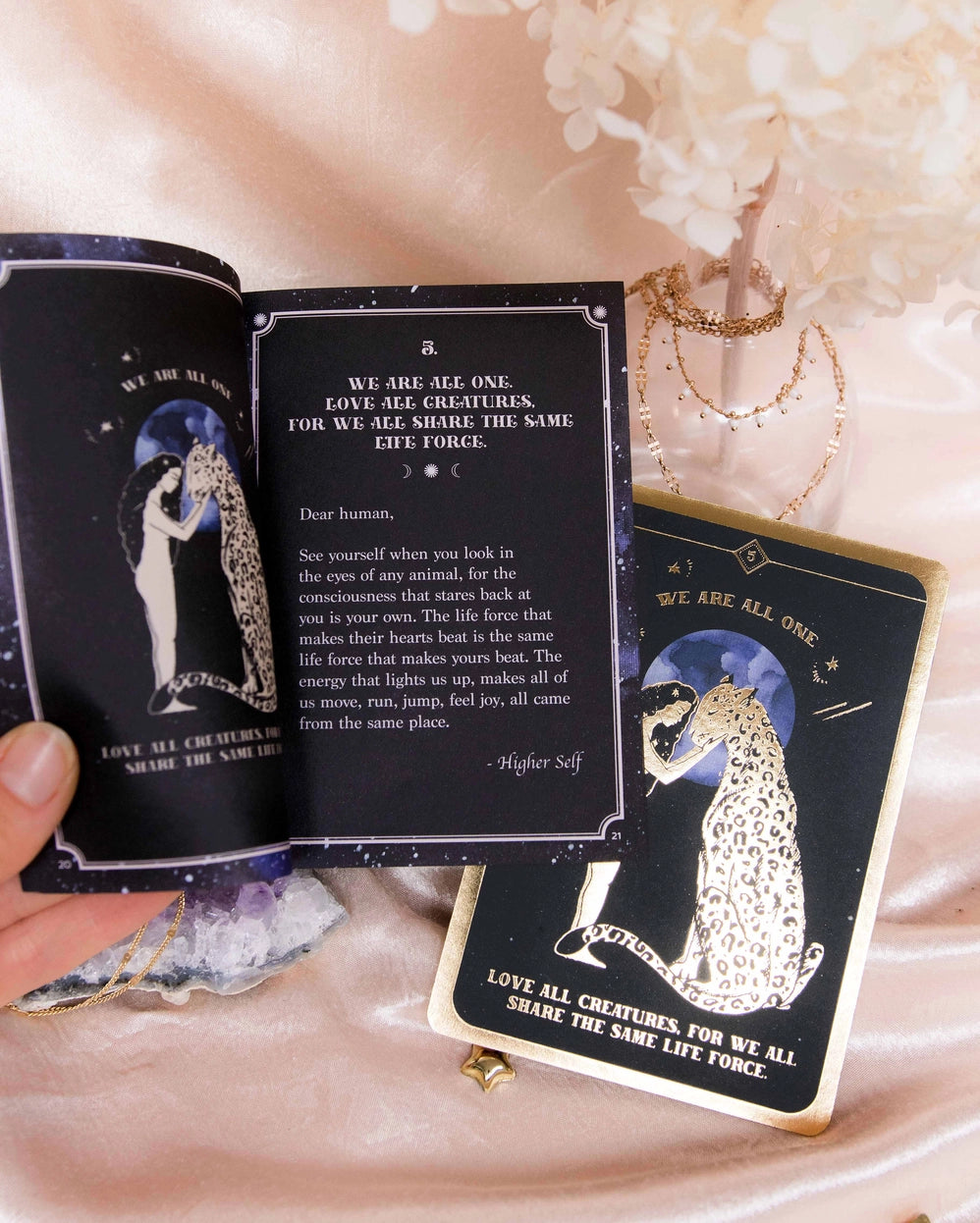 Soul Whispers Gold Foiled 33 Card Deck - Dreamy Moon