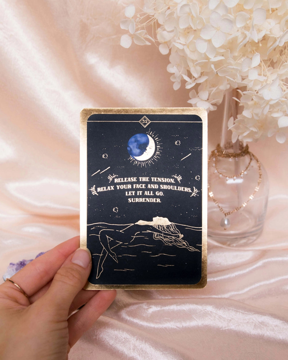 Soul Whispers Gold Foiled 33 Card Deck - Dreamy Moon