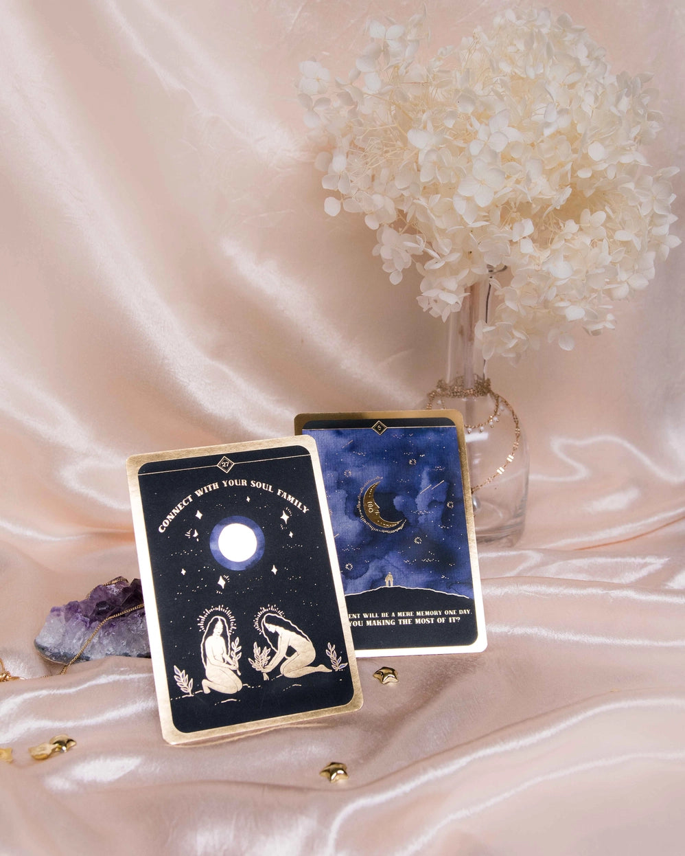 Soul Whispers Gold Foiled 33 Card Deck - Dreamy Moon