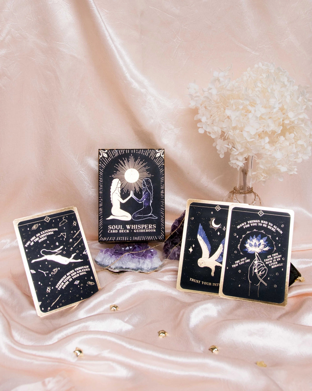 Soul Whispers Gold Foiled 33 Card Deck - Dreamy Moon
