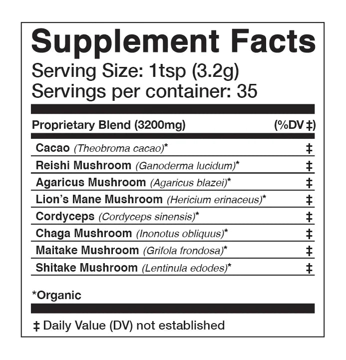 Adaptogenic Powder | 7 Medicinal Mushrooms + Cacao | Anima Mundi