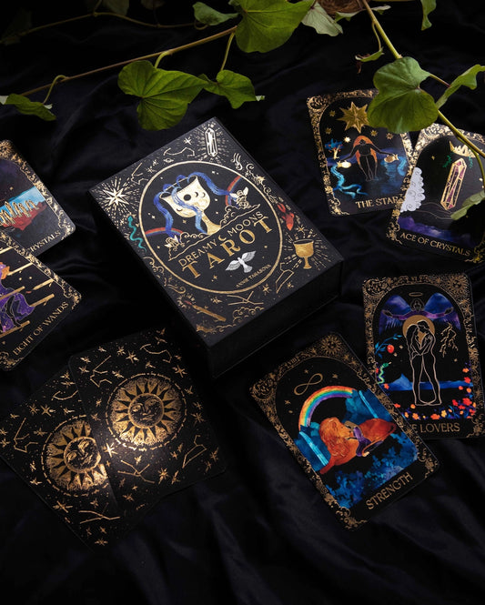 Dreamy Moons Tarot with Gold Foil Detailing
