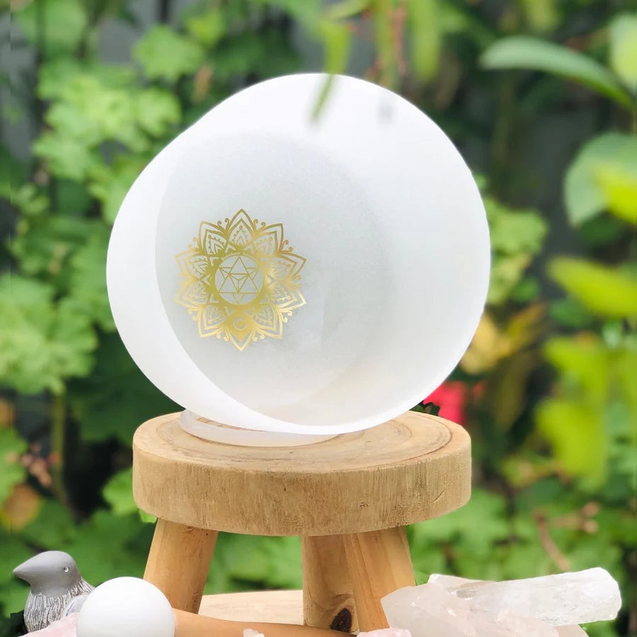 Earth & Soul Stars︱Set of 2 Crystal Singing Bowls in Beige Bag