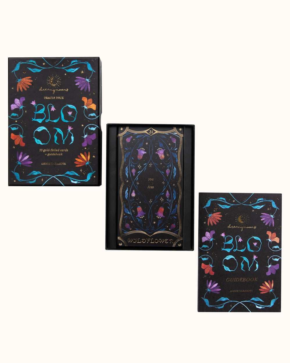 Annie Tarasova's Bloom Oracle Deck Set of 33 Tarot Cards - Dreamy Moons